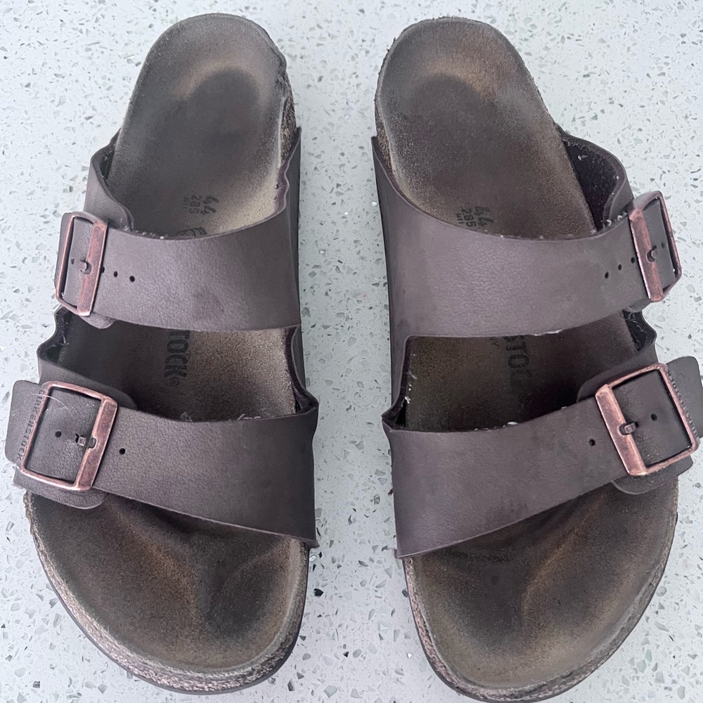 Birkenstock Men's Arizona Sandals Tan Brown GUC Size 10 44 - Picture 2 of 8